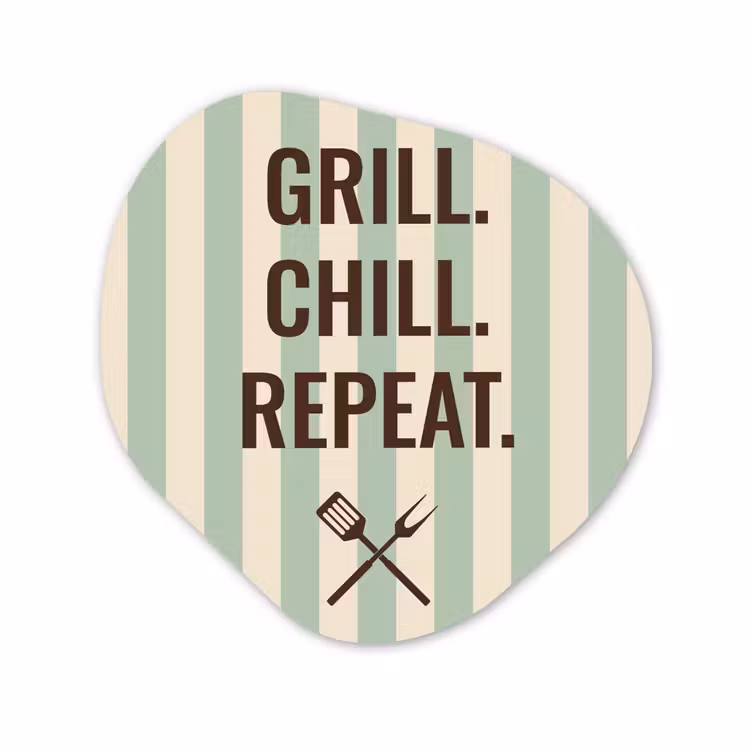Organisch schilderij - Glas - Quote - Strepen - Grill — 1