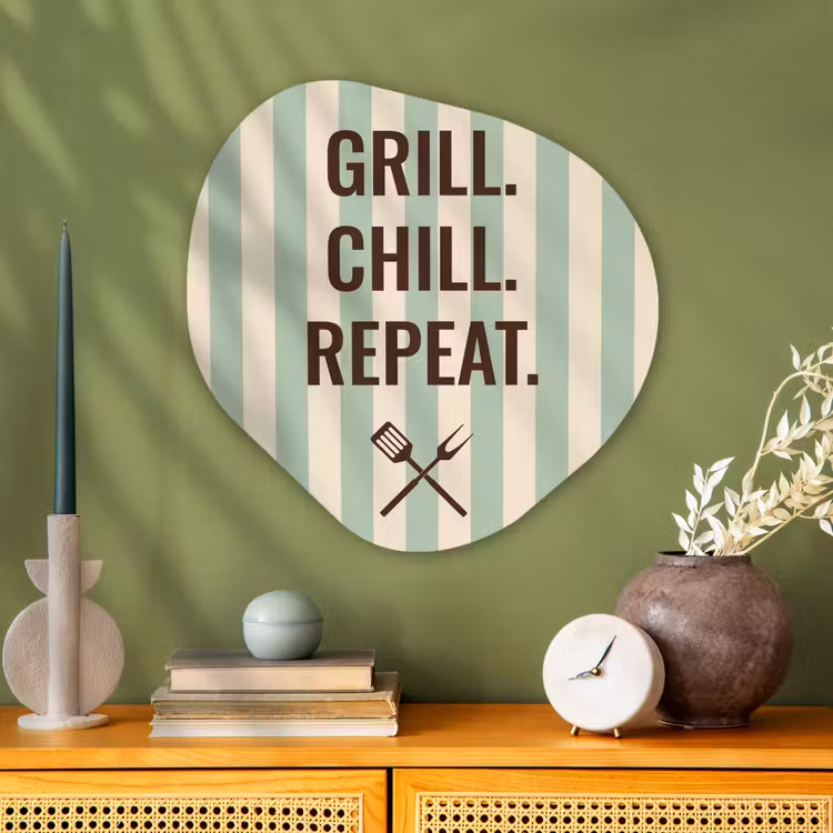 Organisch schilderij - Glas - Quote - Strepen - Grill — 2