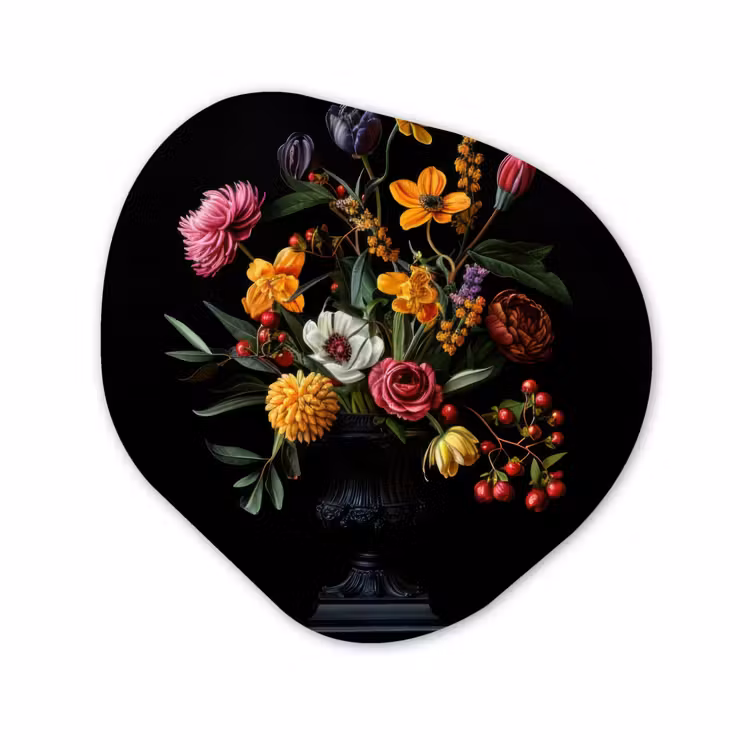 Organisch schilderij - Glas - Sierlijk - Boeket - Bladeren — 1