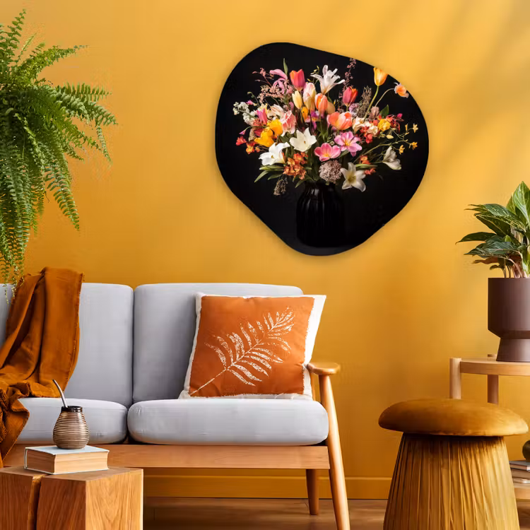 Organisch schilderij - Glas - Vaas - Bloemen - Tulpen — 3