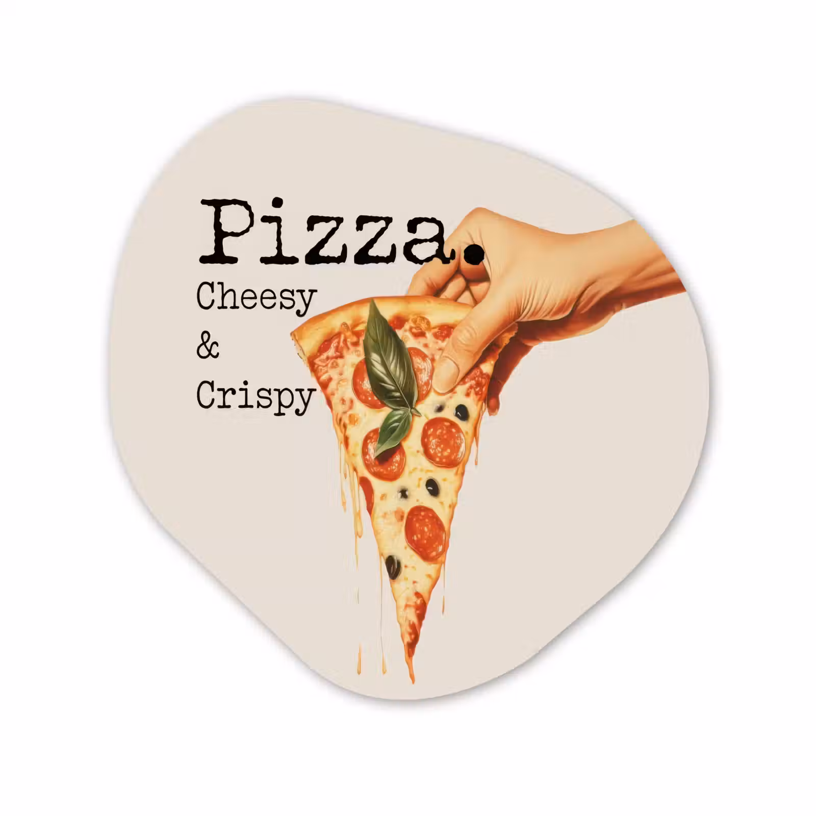Organisch schilderij - Glas - Pizza - Kaas - Pepperoni — 1