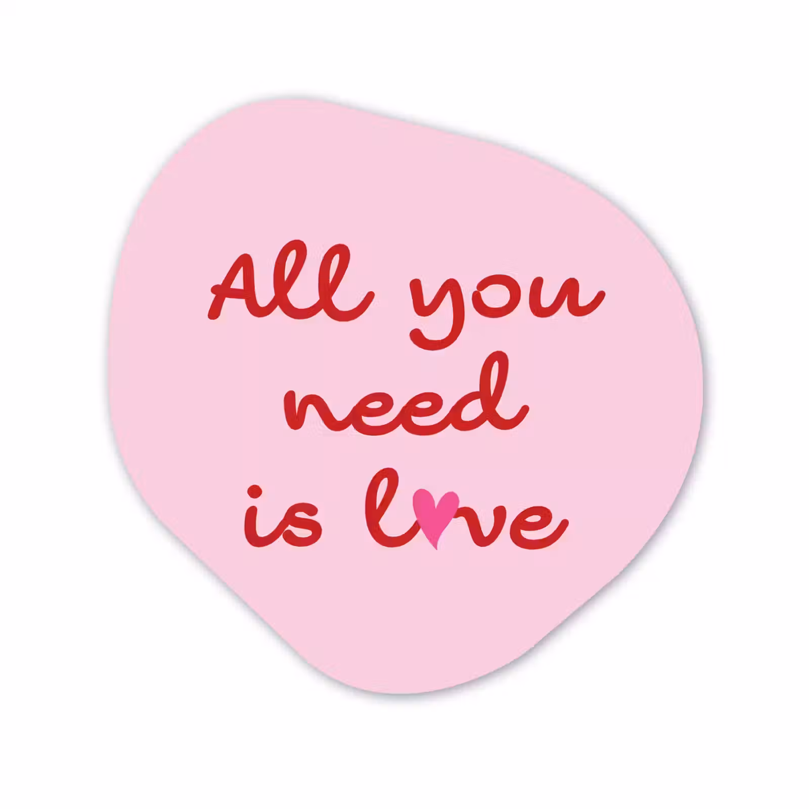 Organisch schilderij - Glas - Tekst - Roze - Love - Hart — 1