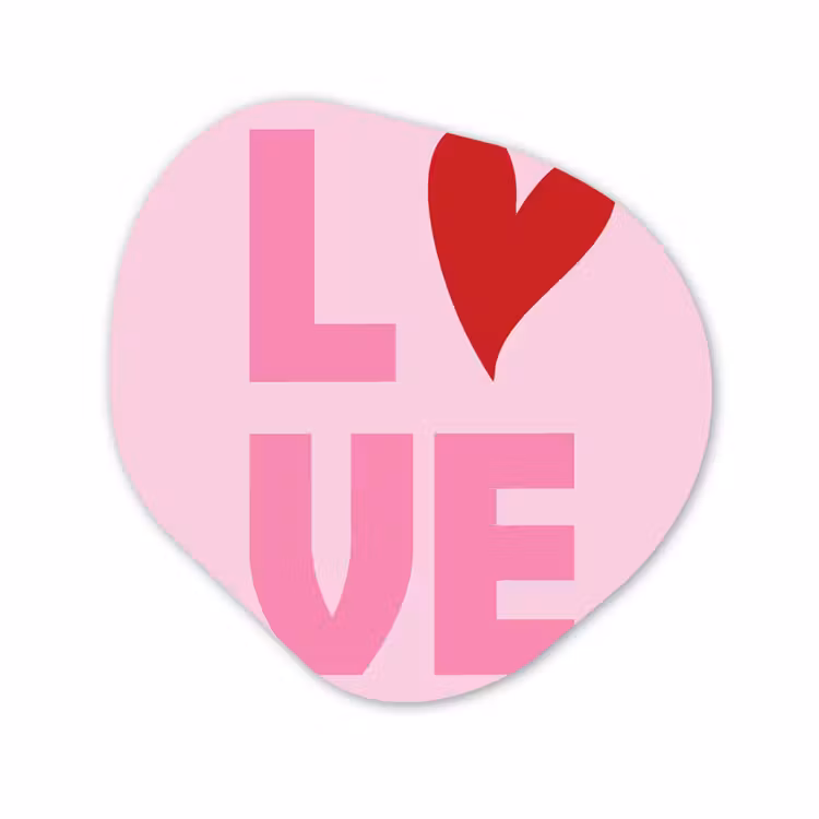 Organisch schilderij - Glas - Love - Roze - Hart - Valentijn — 1