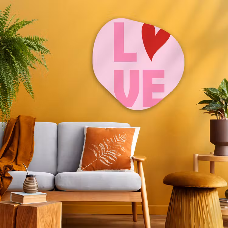 Organisch schilderij - Glas - Love - Roze - Hart - Valentijn — 3