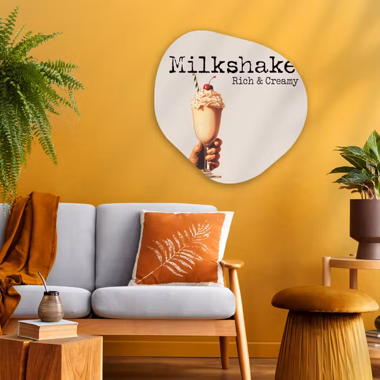 Organisch schilderij - Glas - Milkshake - Kers - Rietje — 3