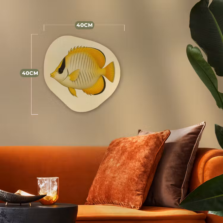 Organisch schilderij - Forex - Ovaal - Vis - Geel - Schubben — 4