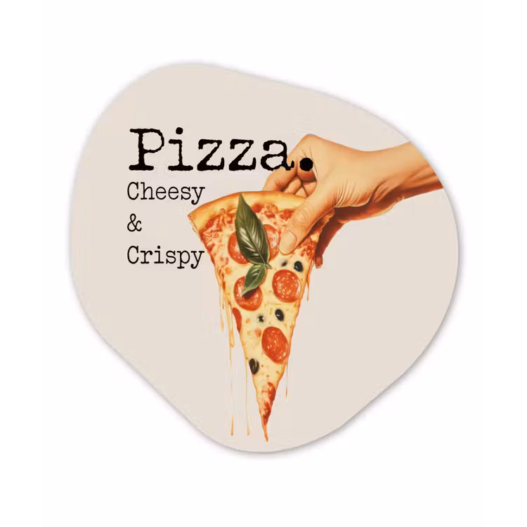 Organisch schilderij - Glas - Pizza - Kaas - Pepperoni — 1