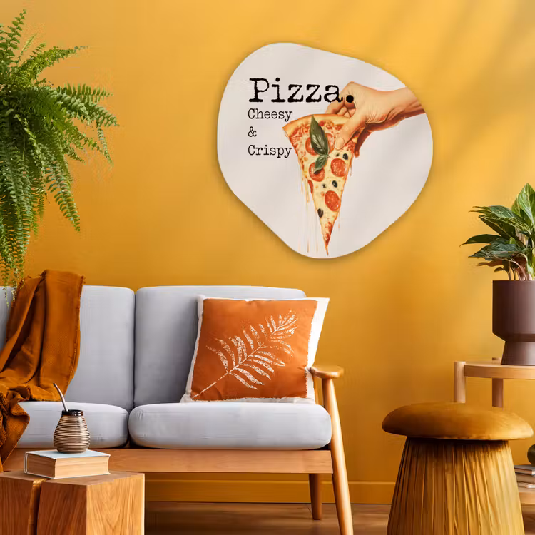 Organisch schilderij - Glas - Pizza - Kaas - Pepperoni — 3