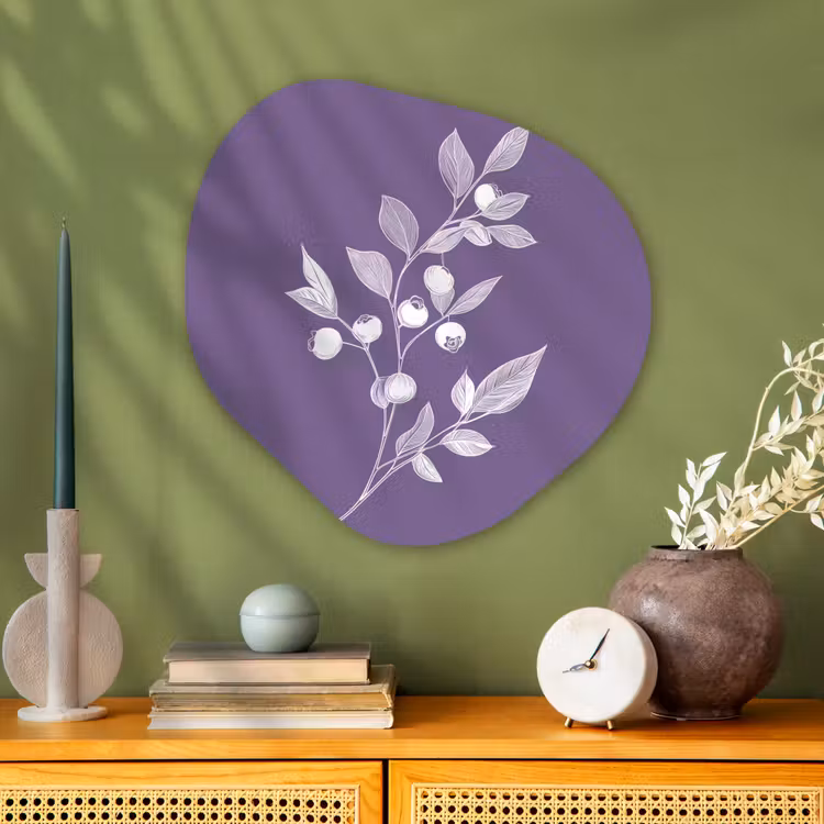Organisch schilderij - Glas - Tak - Sierlijk - Bladeren - Minimalistisch — 2