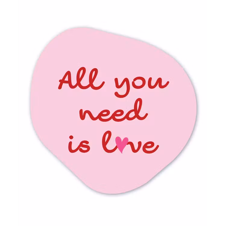 Organisch schilderij - Glas - Tekst - Roze - Love - Hart — 1