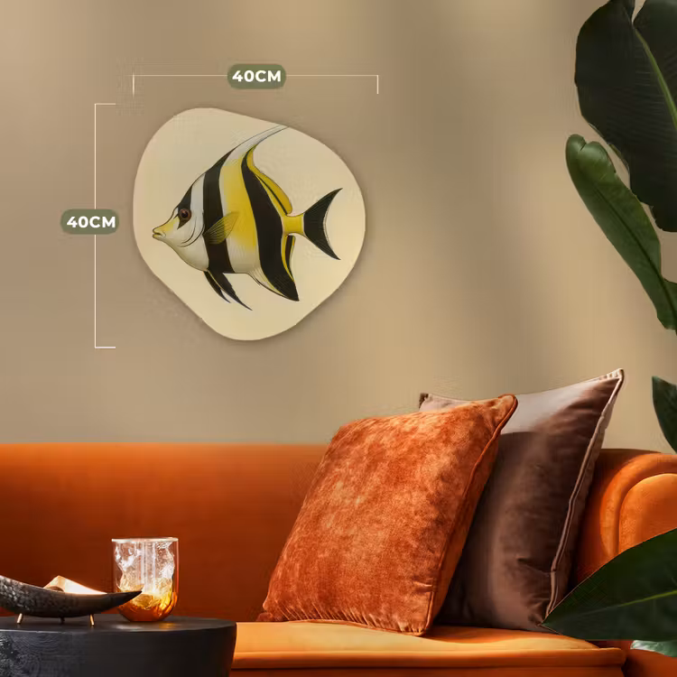 Organisch schilderij - Forex - Vis - Sierlijk - Rugvin - Geel — 4