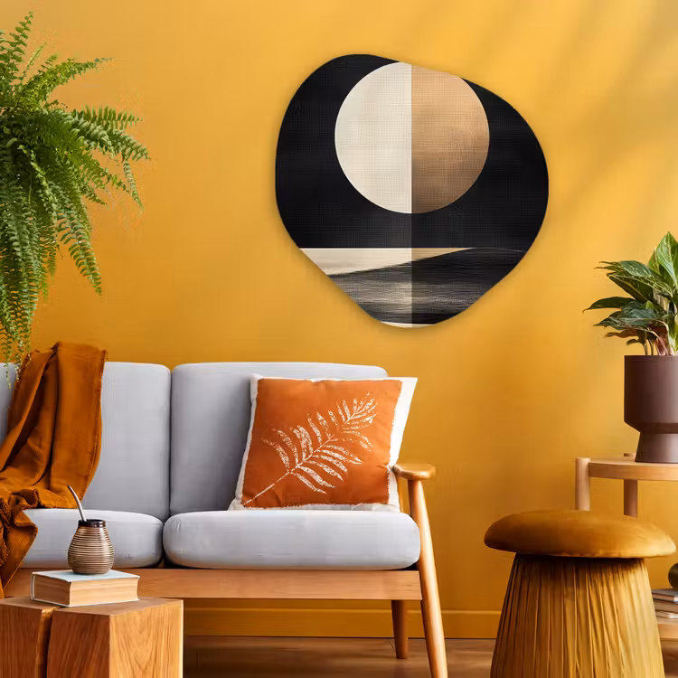 Organisch schilderij - Glas - Maan - Cirkel - Goud — 3