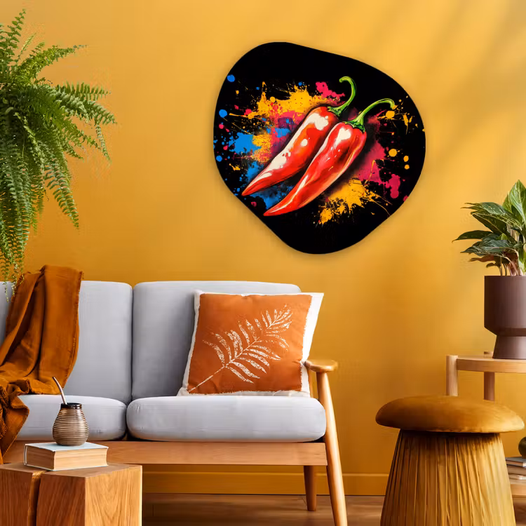 Organisch schilderij - Glas - Peper - Graffiti - Verf - Abstract - Modern - Kleurrijk — 3