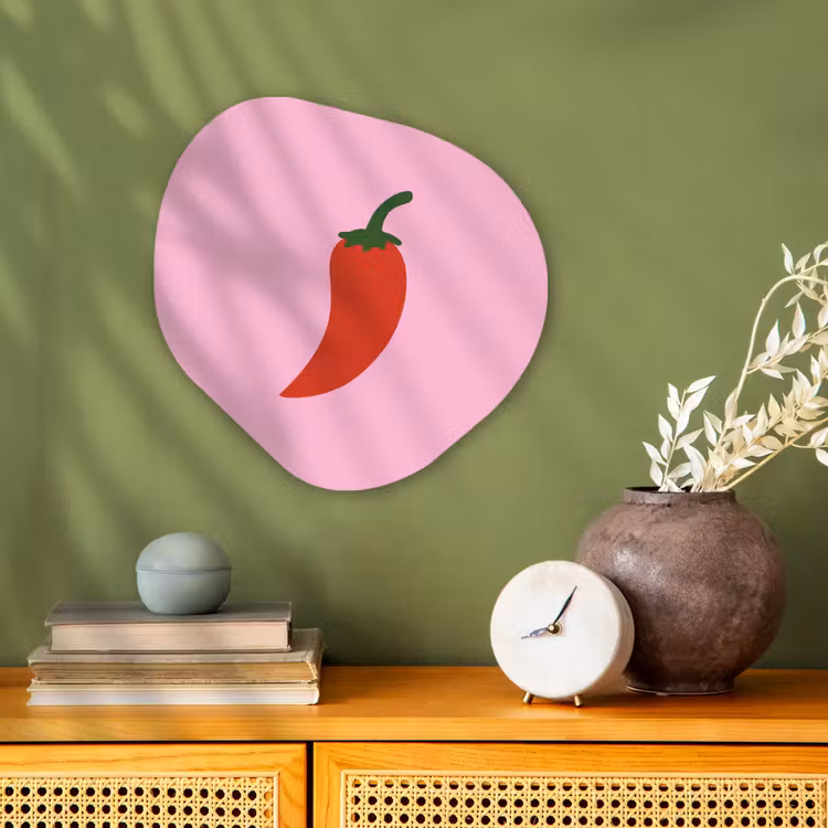 Organisch schilderij - Forex - Peper - Rood - Illustratie — 2