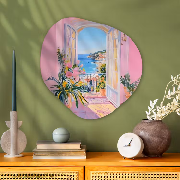 Organisch schilderij - Glas - Roze - Buiten - Verf — 2