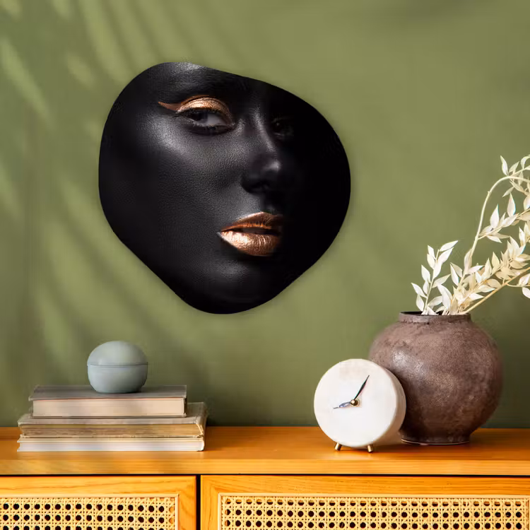 Organisch schilderij - Forex - Vrouw - Make-up - Koper - Zwart — 2