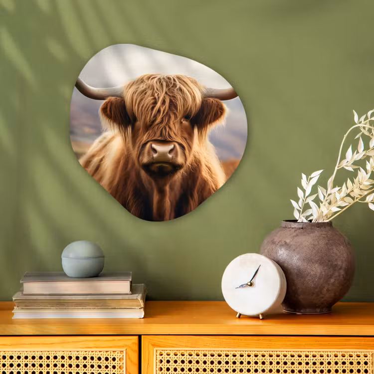 Organisch schilderij - Forex - Schotse hooglander - Landschap - Dier — 2