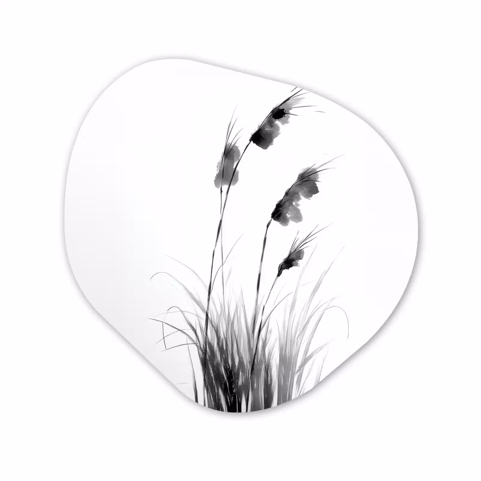 Organisch schilderij - Glas - Minimalistisch - Stelen - Wit — 1