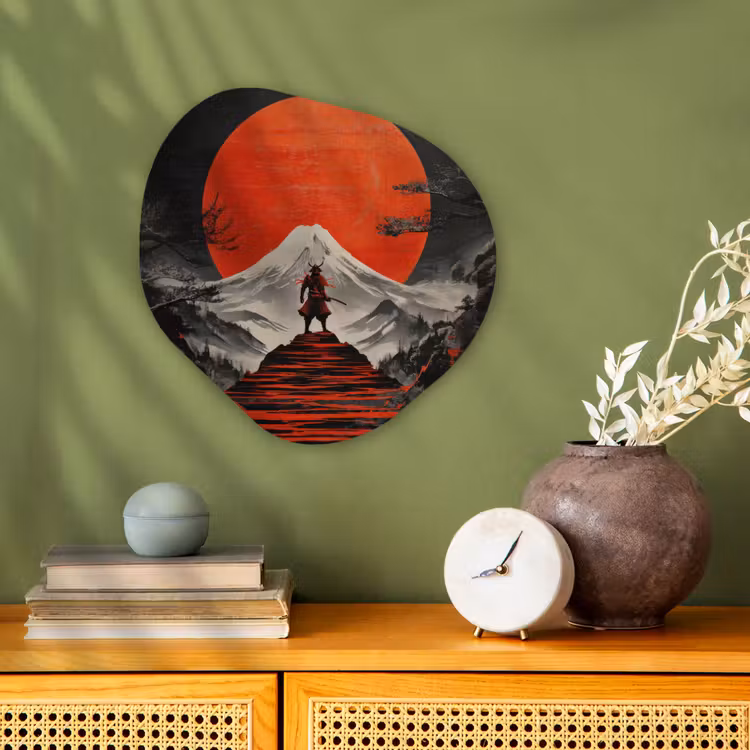 Organisch schilderij - Forex - Krijger - Rode trappen - Zon - Berg — 2