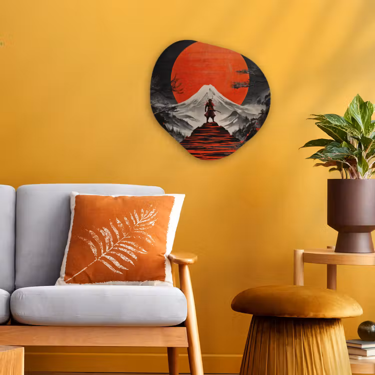Organisch schilderij - Forex - Krijger - Rode trappen - Zon - Berg — 3