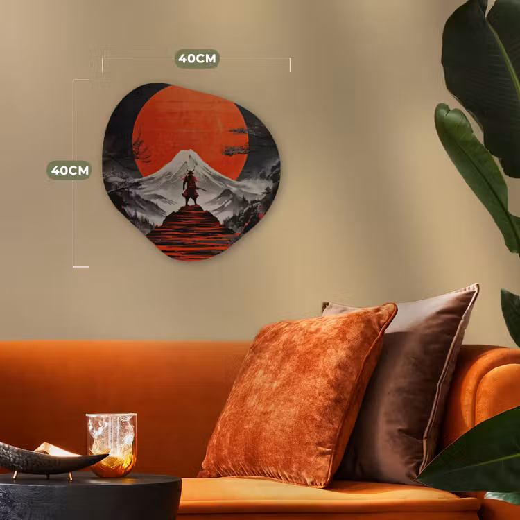 Organisch schilderij - Forex - Krijger - Rode trappen - Zon - Berg — 4