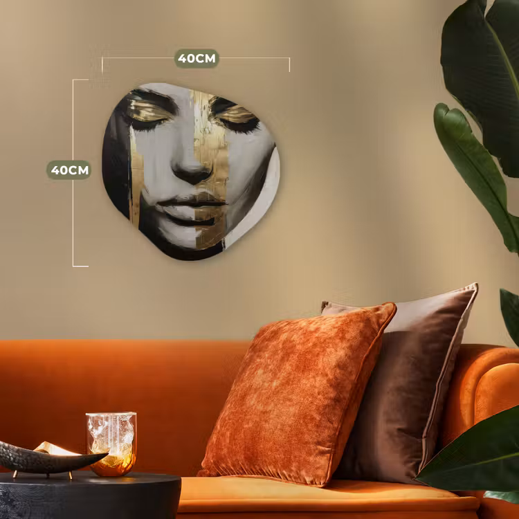 Organisch schilderij - Forex - Ogen - Gezicht - Goud - Strepen — 4