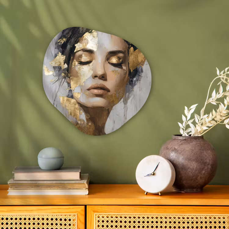 Organisch schilderij - Forex - Sierlijk - Vrouw - Goud - Ogen — 2