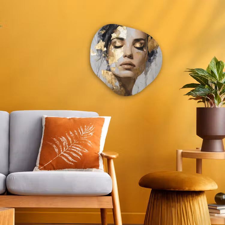 Organisch schilderij - Forex - Sierlijk - Vrouw - Goud - Ogen — 3