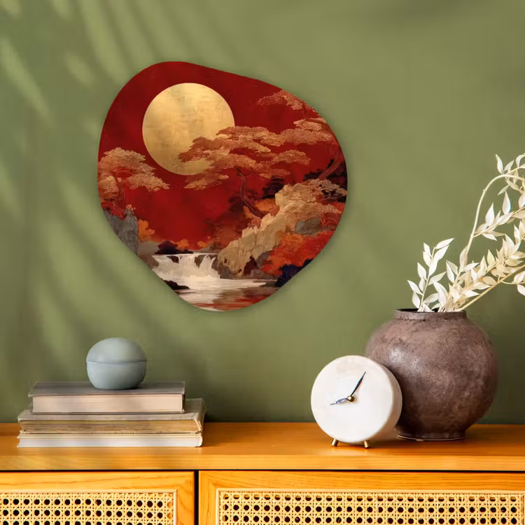 Organisch schilderij - Forex - Volle maan - Landschap - Waterval — 2