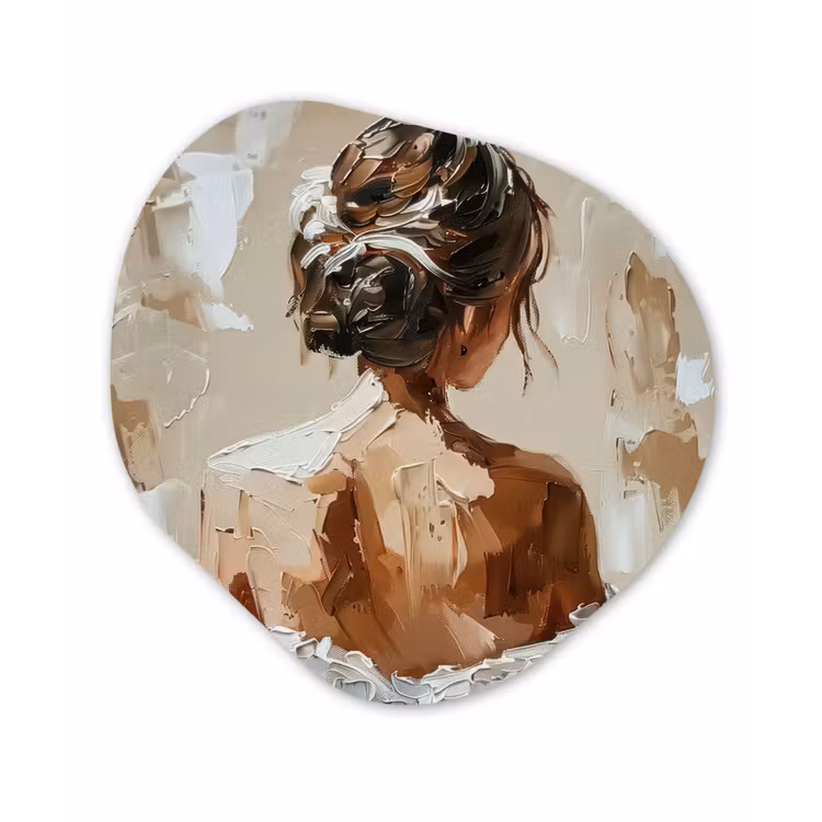 Organisch schilderij - Forex - Vrouw - Verf - Abstract - Beige - Modern — 1
