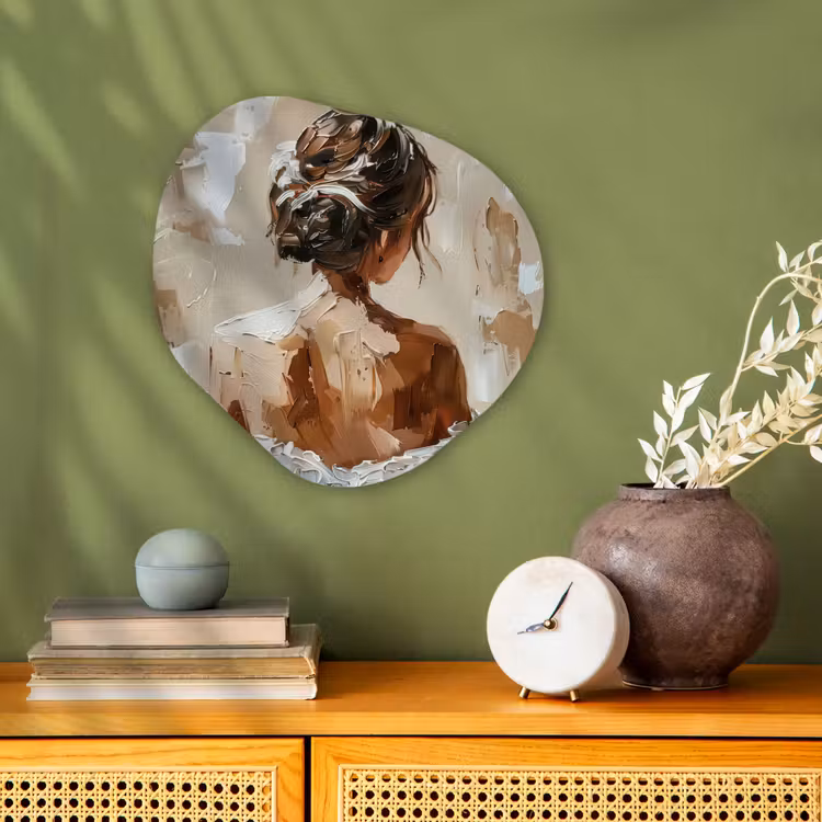 Organisch schilderij - Forex - Vrouw - Verf - Abstract - Beige - Modern — 2