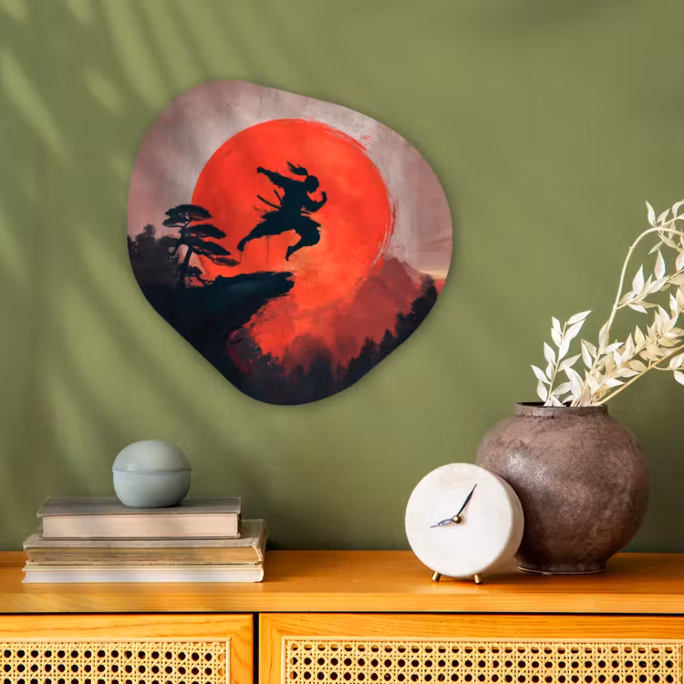 Organisch schilderij - Forex - Zon - Krijger - Bomen - Bergen — 2