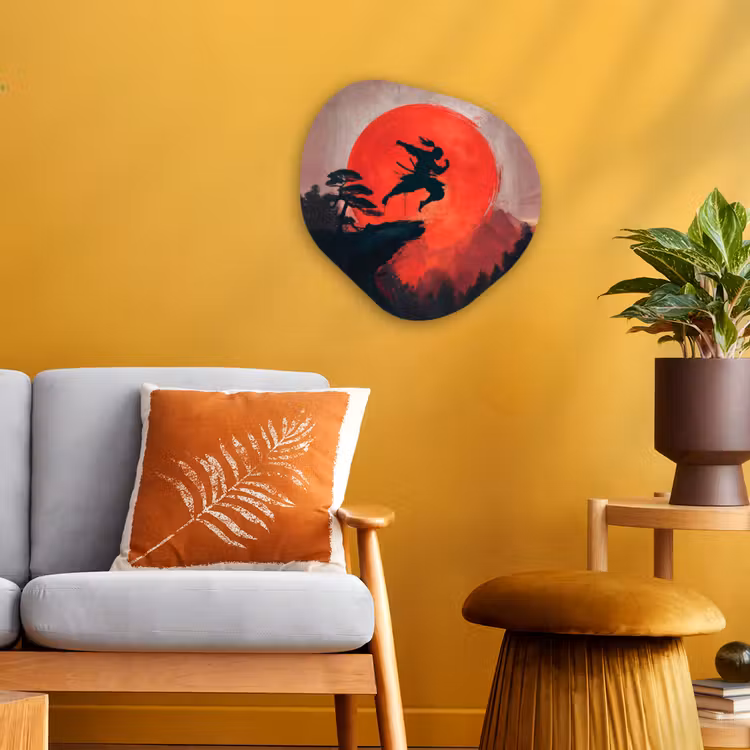 Organisch schilderij - Forex - Zon - Krijger - Bomen - Bergen — 3