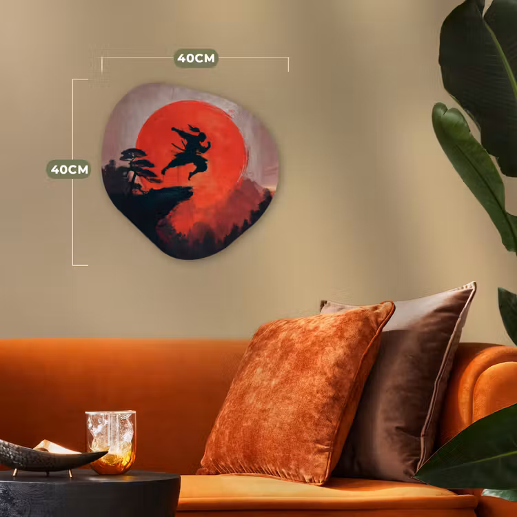 Organisch schilderij - Forex - Zon - Krijger - Bomen - Bergen — 4