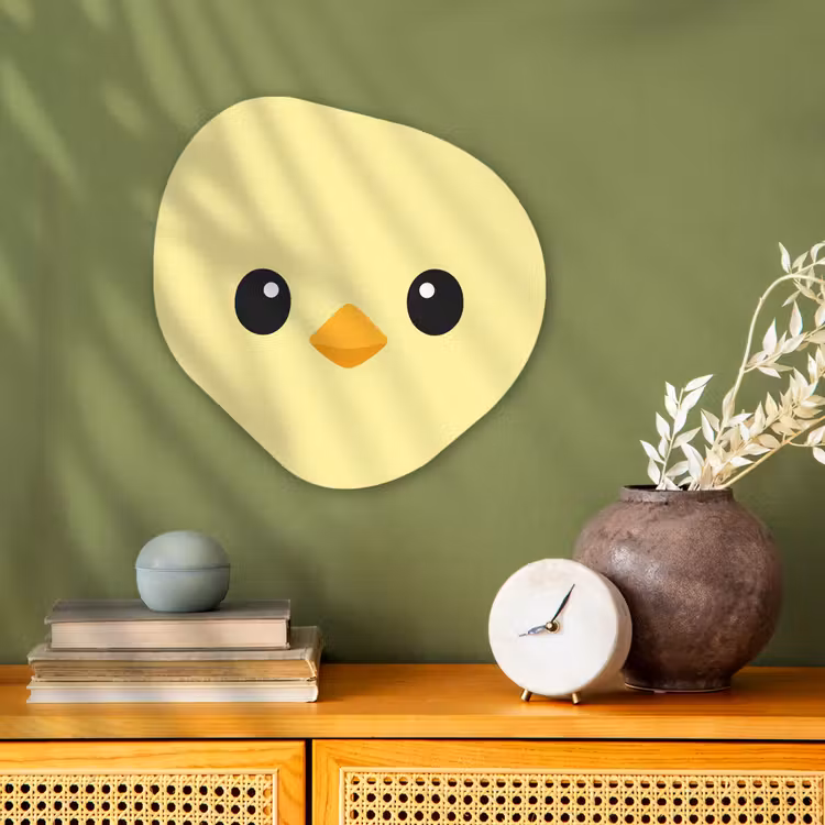 Organisch schilderij - Forex - Kuiken - Vrolijk - Geel - Minimalistisch — 2