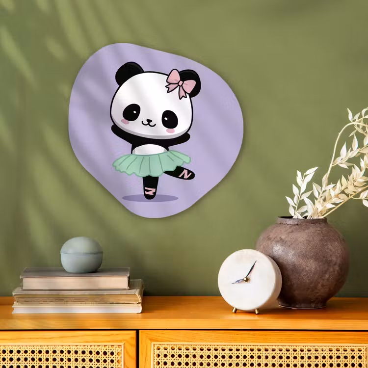 Organisch schilderij - Forex - Panda - Paars - Sierlijk - Kawaii — 2