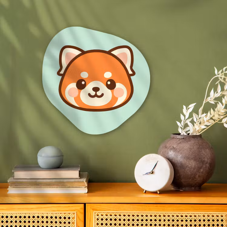 Organisch schilderij - Forex - Rode panda - Groen - Cartoon — 2