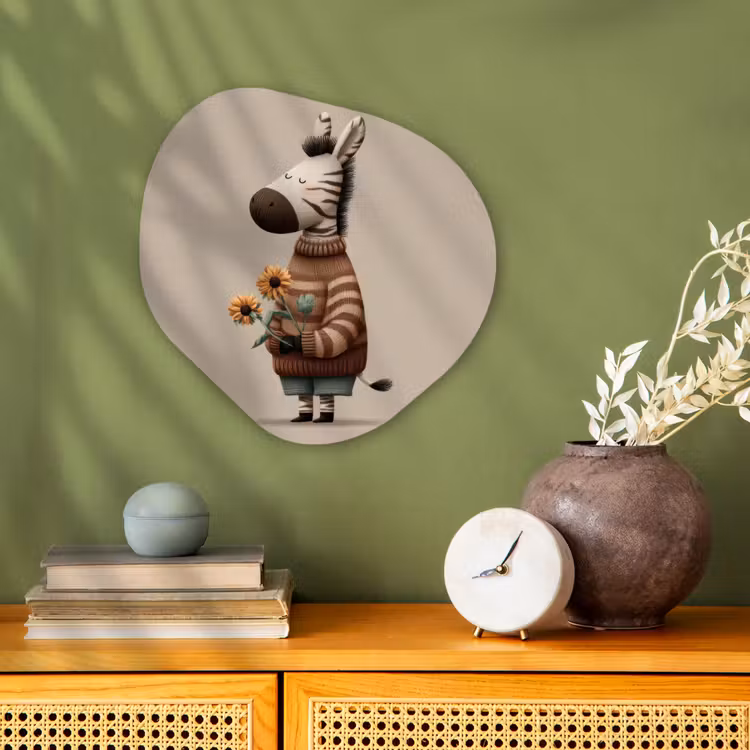 Organisch schilderij - Forex - Zebra - Zonnebloemen - Warm — 2