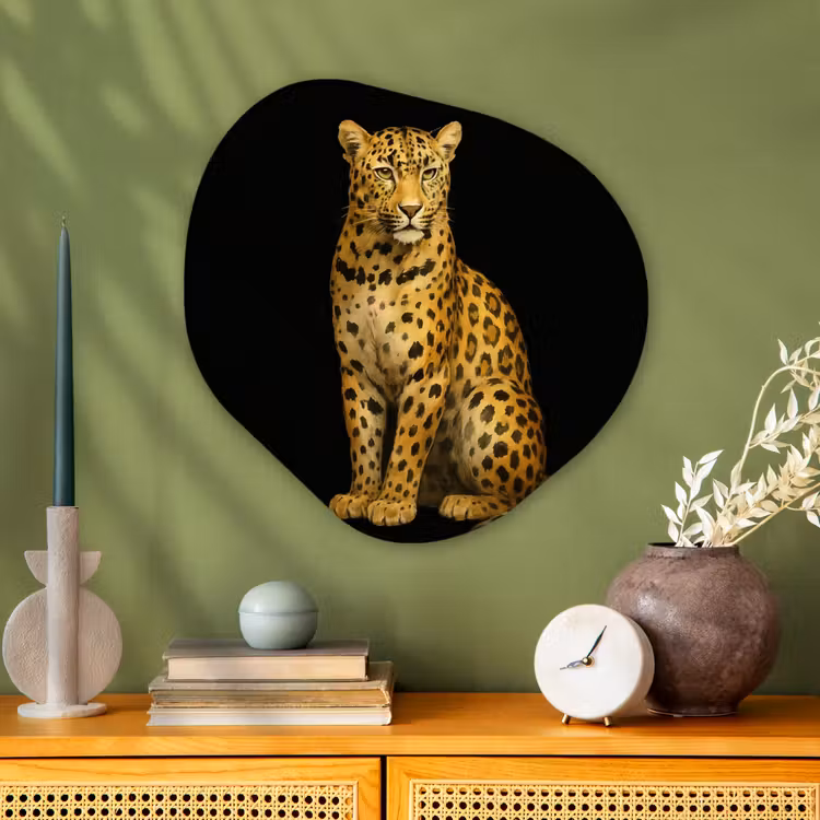 Organisch schilderij - Glas - Panter - Realistisch - Bruin — 2
