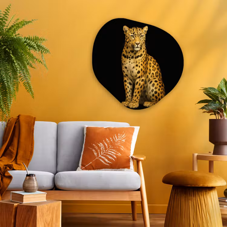 Organisch schilderij - Glas - Panter - Realistisch - Bruin — 3