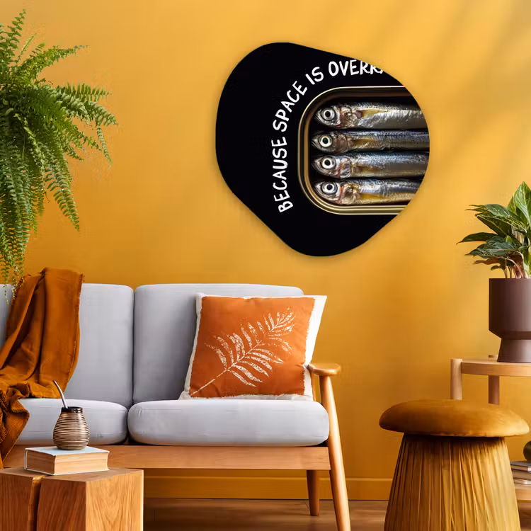 Organisch schilderij - Glas - Sardines - Tekst - Vis - Blik — 3