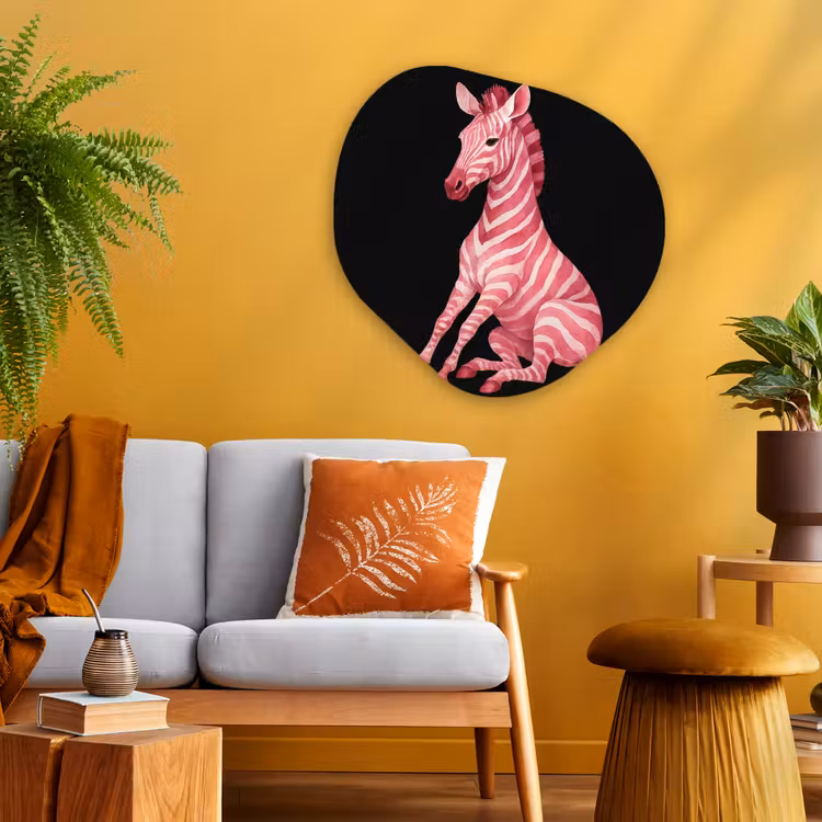 Organisch schilderij - Glas - Zebra - Roze - Gestreept — 3