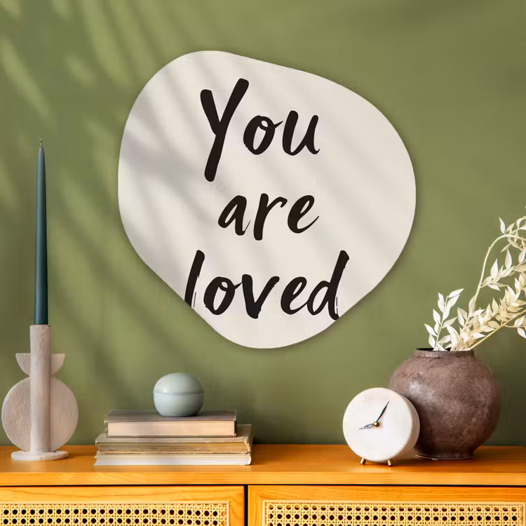 Organisch schilderij - Glas - Minimalistisch - Beige - Love — 2