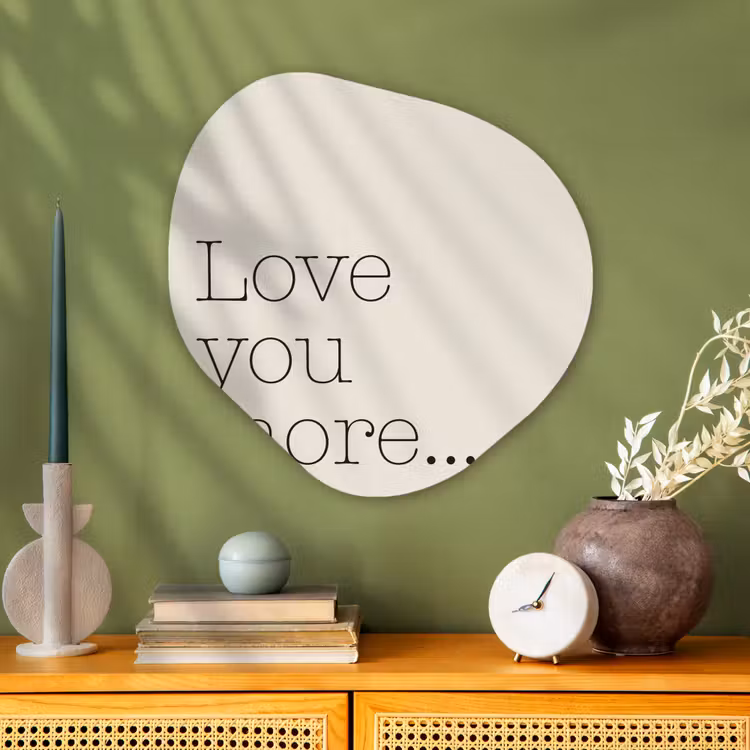 Organisch schilderij - Glas - Minimalistisch - Love - Beige — 2