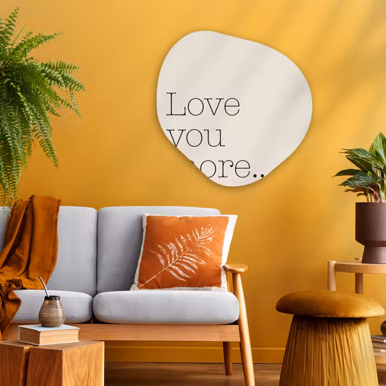 Organisch schilderij - Glas - Minimalistisch - Love - Beige — 3