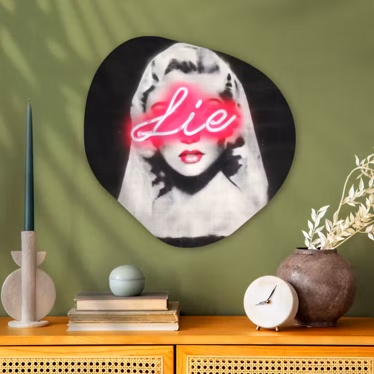 Organisch schilderij - Glas - Neon - Letters - Vintage - Vrouw — 2