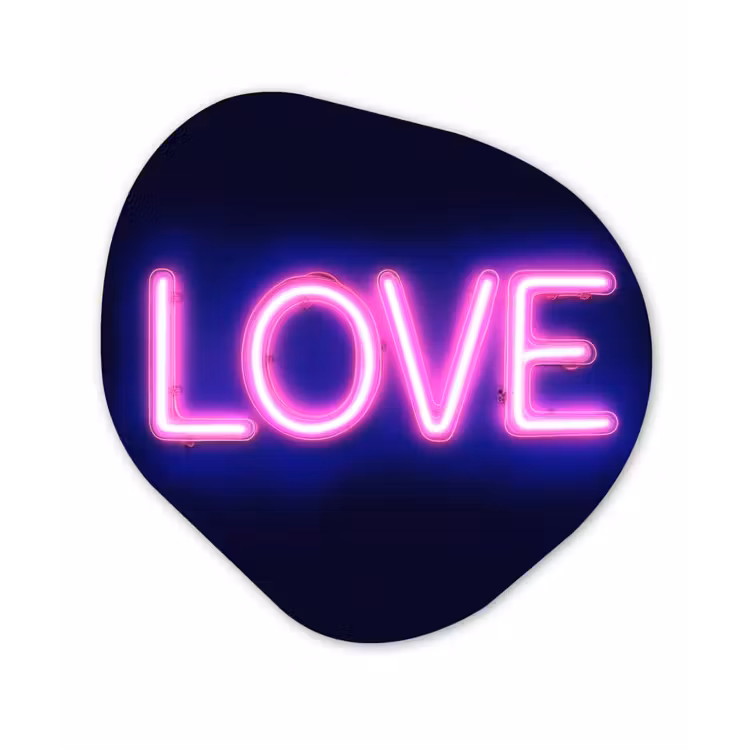 Organisch schilderij - Glas - Neon - Love - Valentijn — 1