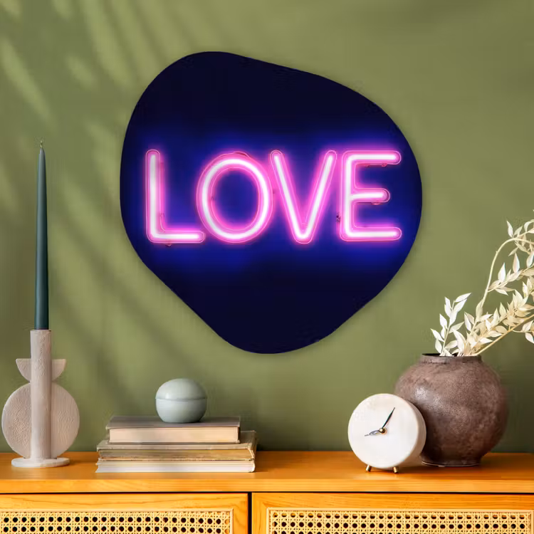 Organisch schilderij - Glas - Neon - Love - Valentijn — 2