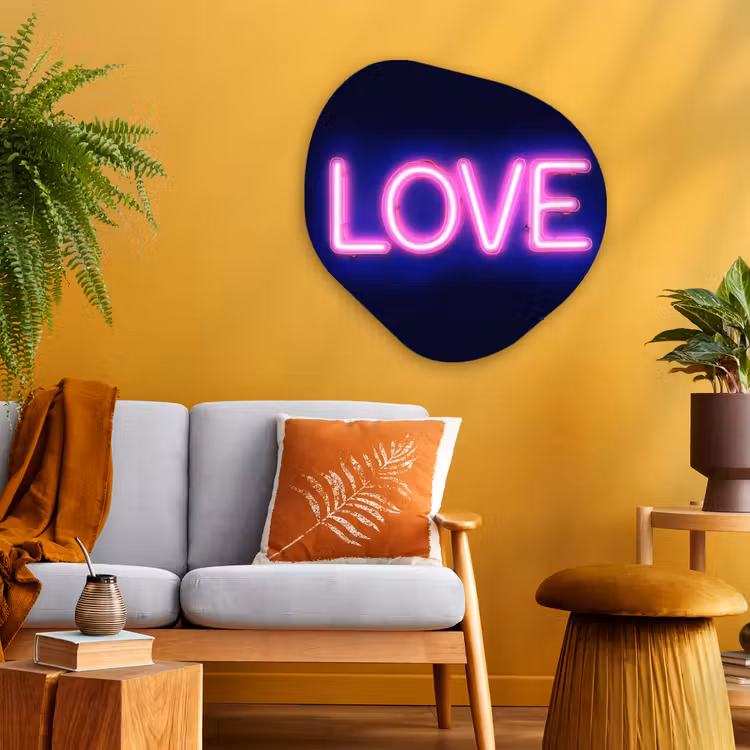 Organisch schilderij - Glas - Neon - Love - Valentijn — 3