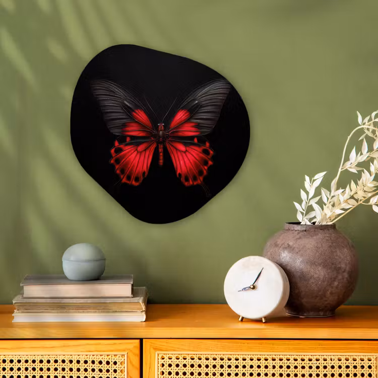 Organisch schilderij - Forex - Vlinder - Rood - Contrast — 2